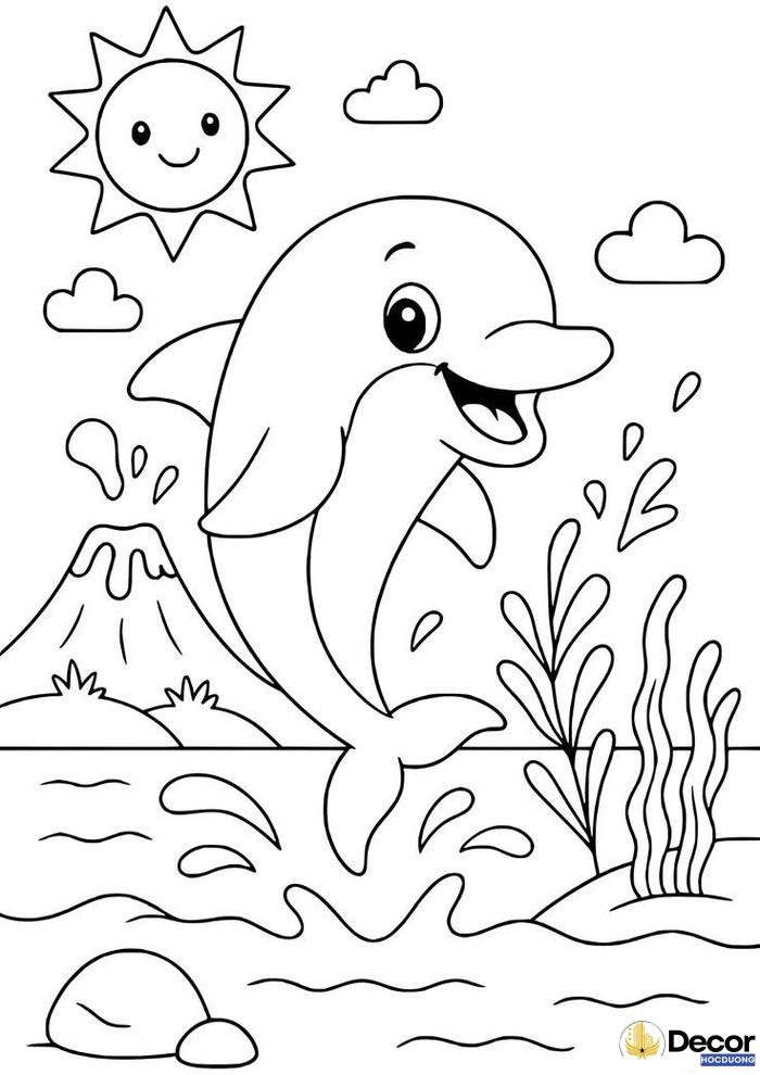 tranh cá heo tô màu