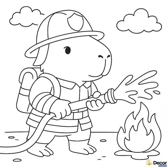 tranh capybara tô màu đẹp mắt