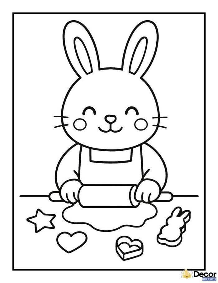 tranh con thỏ tô màu đẹp mắt