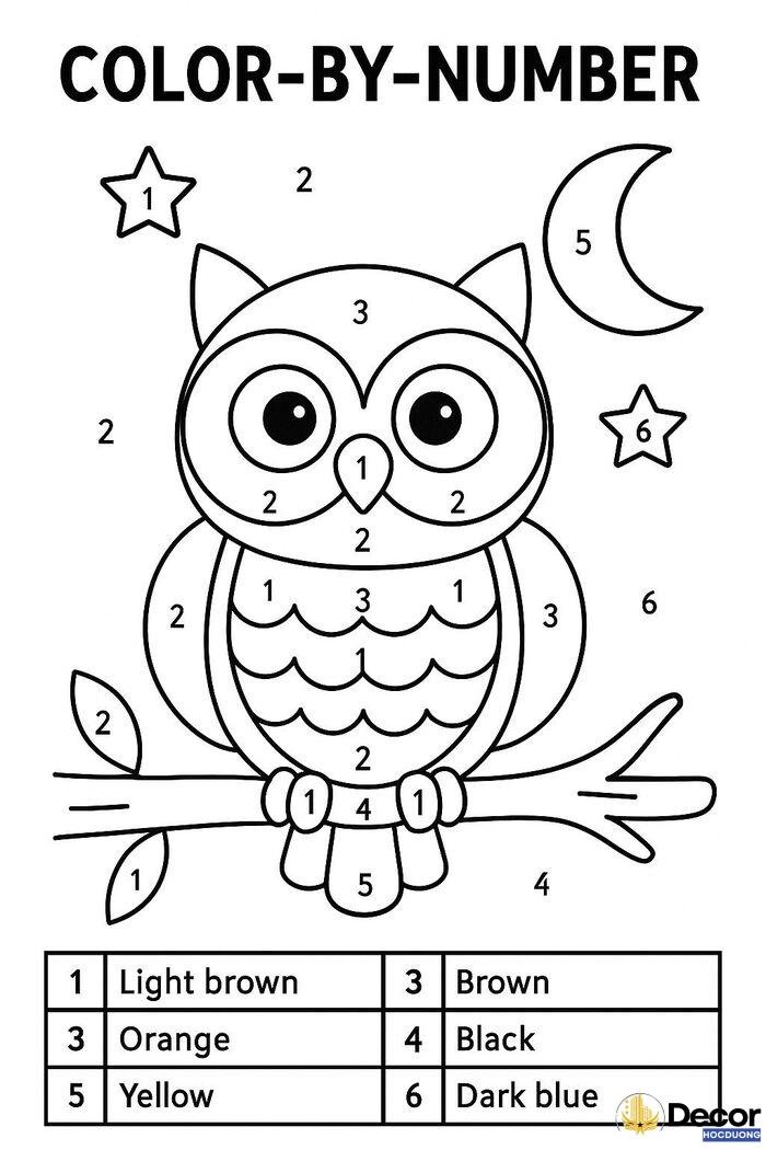 tranh nối số và tô màu