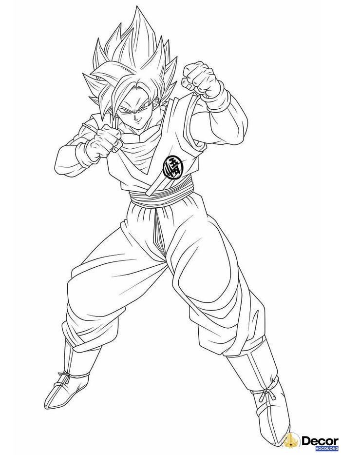 tranh tô màu Songoku ấn tượng