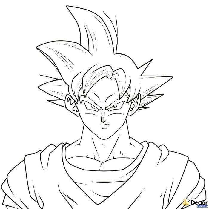 tranh tô màu Songoku dễ thương