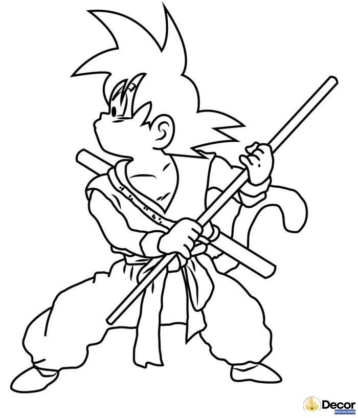 tranh tô màu Songoku dễ tô