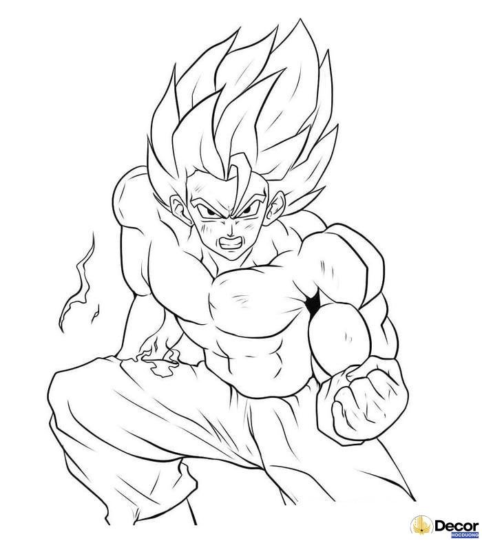 tranh tô màu Songoku ngộ nghĩnh