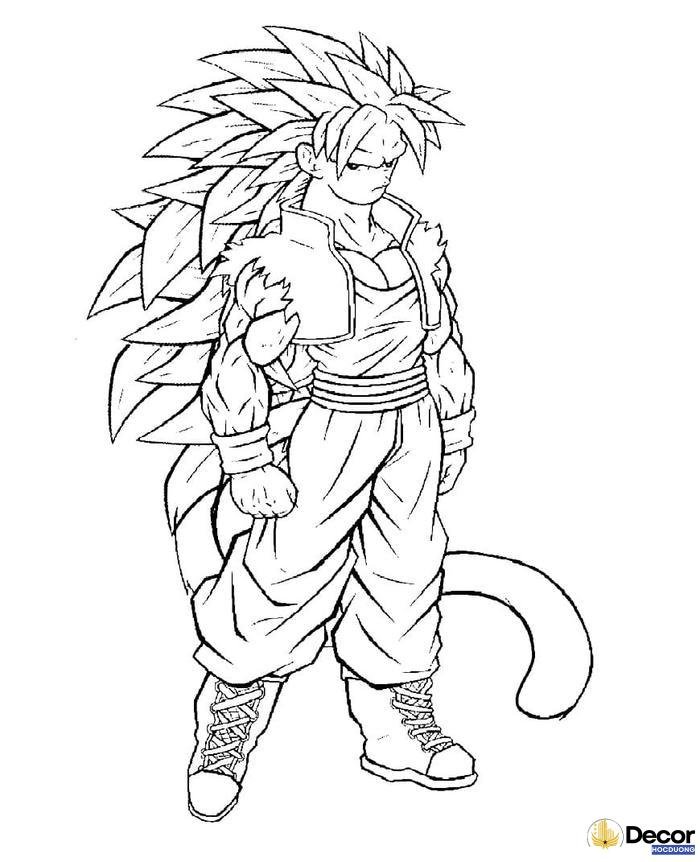 tranh tô màu Songoku sáng tạo