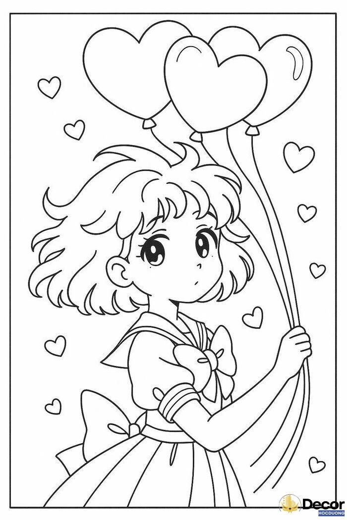 tranh tô màu anime dành cho bé