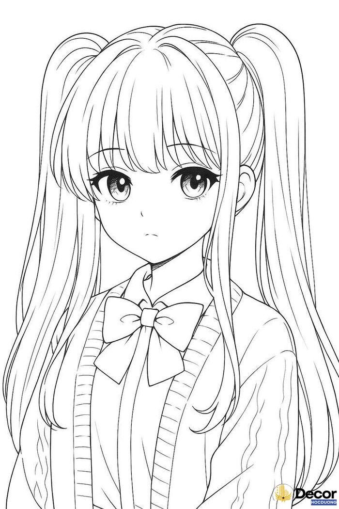 tranh tô màu anime dễ in