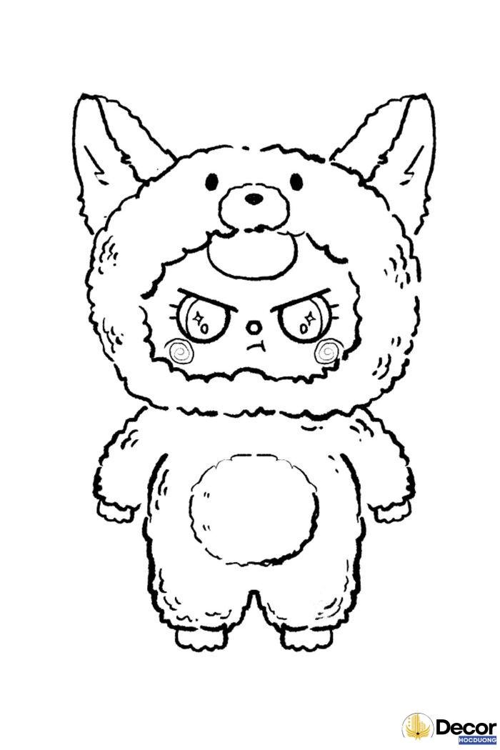 tranh tô màu baby three dễ thương