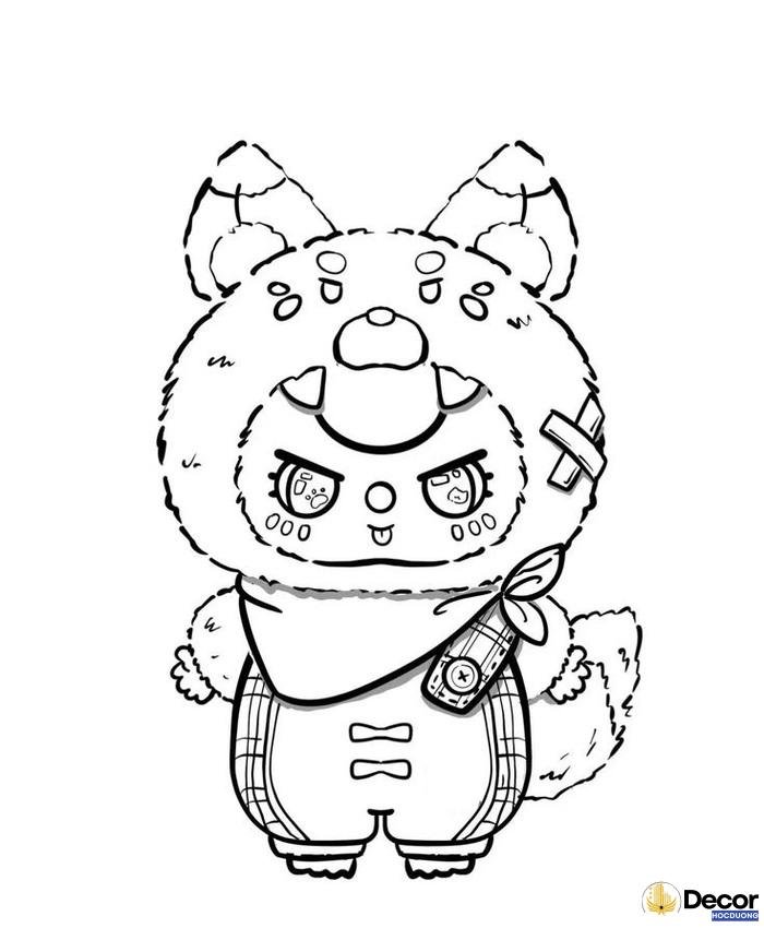 tranh tô màu bé baby three cute