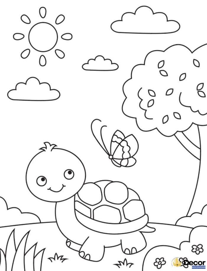tranh tô màu bé chăm học