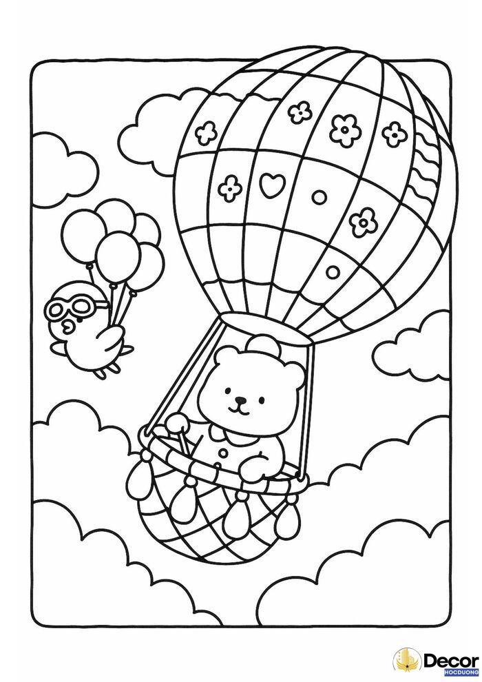 tranh tô màu bé đến trường