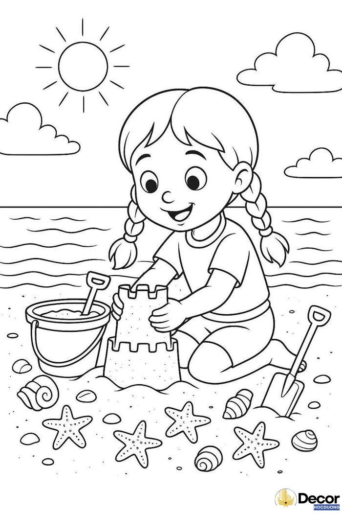 tranh tô màu bé học số