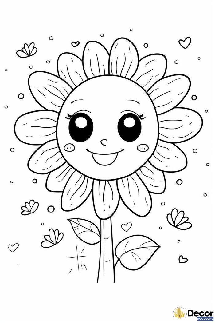 tranh tô màu bông hoa dễ tô