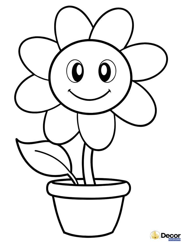 tranh tô màu bông hoa xinh