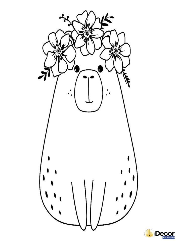 tranh tô màu capybara cơ bản