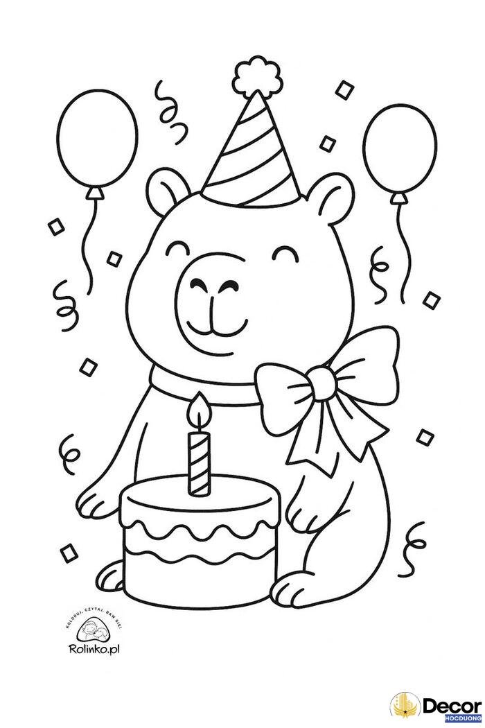 tranh tô màu capybara đáng yêu nhất