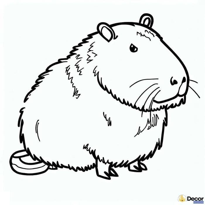 tranh tô màu capybara đẹp mắt
