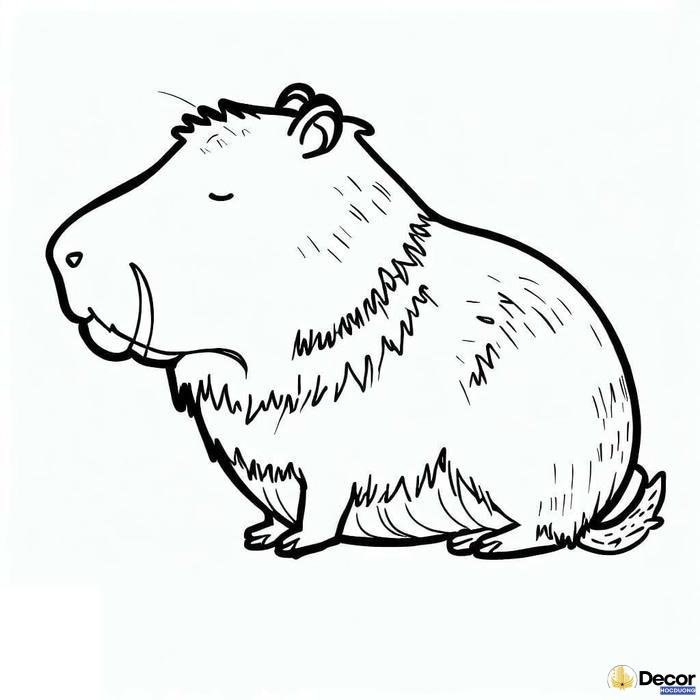 tranh tô màu capybara nghệ thuật