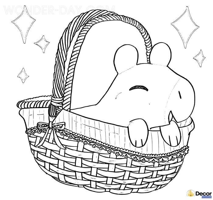 tranh tô màu capybara tinh tế