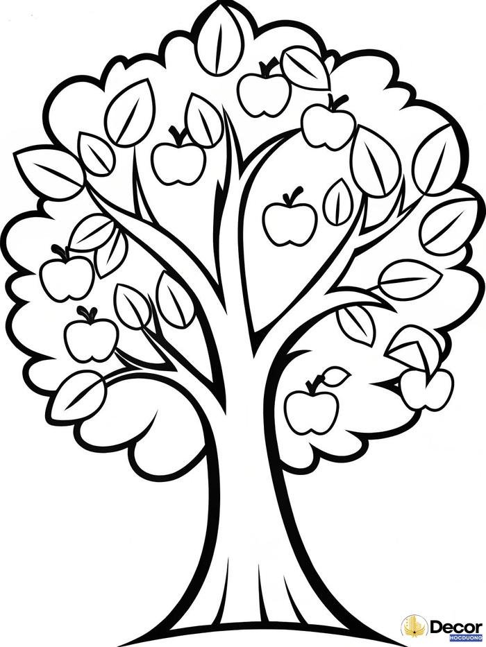 tranh tô màu cây xanh dễ in