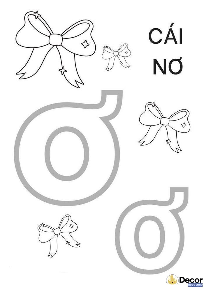 tranh tô màu chữ cái ơ