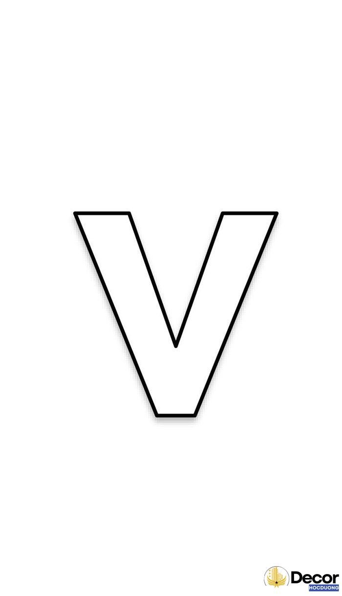 tranh tô màu chữ cái v