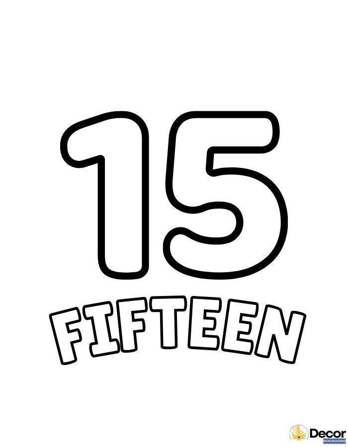 tranh tô màu chữ số tiếng anh 15