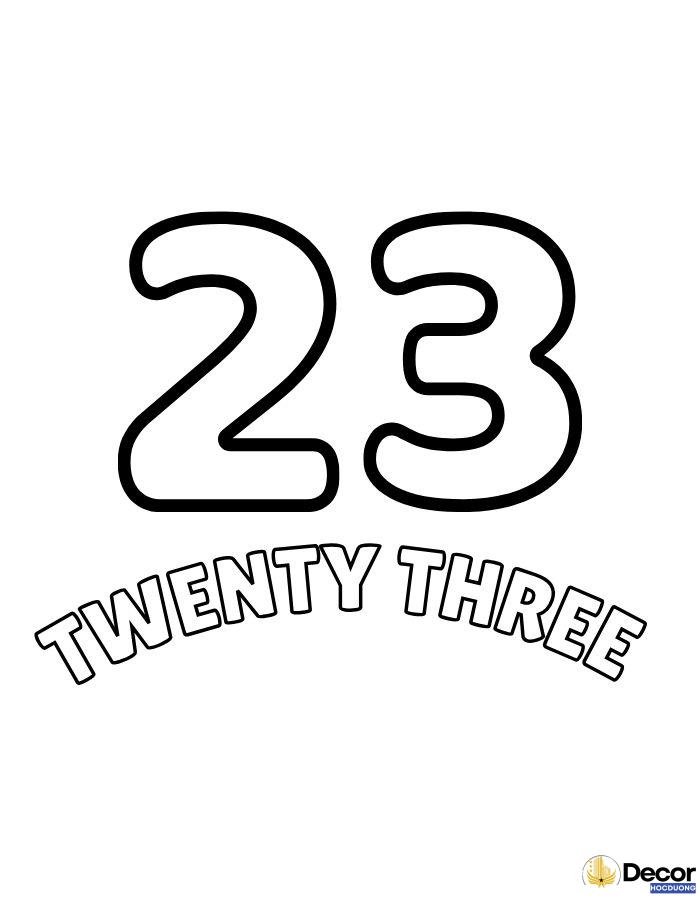tranh tô màu chữ số tiếng anh 23