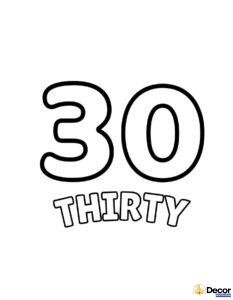 tranh tô màu chữ số tiếng anh 30