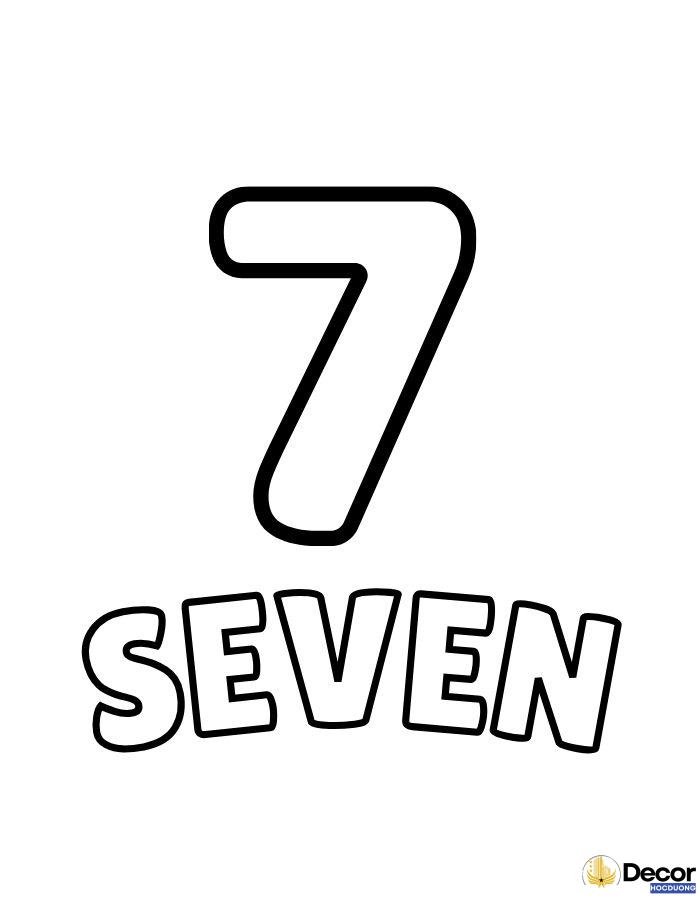 tranh tô màu chữ số tiếng anh 7
