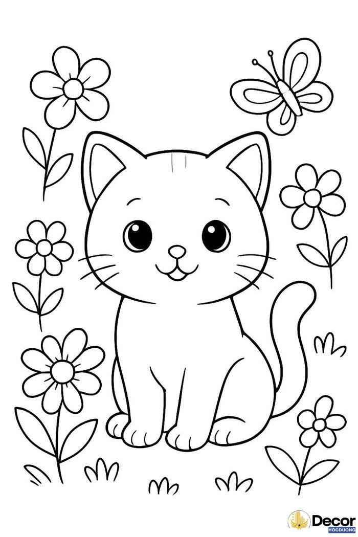 tranh tô màu con mèo