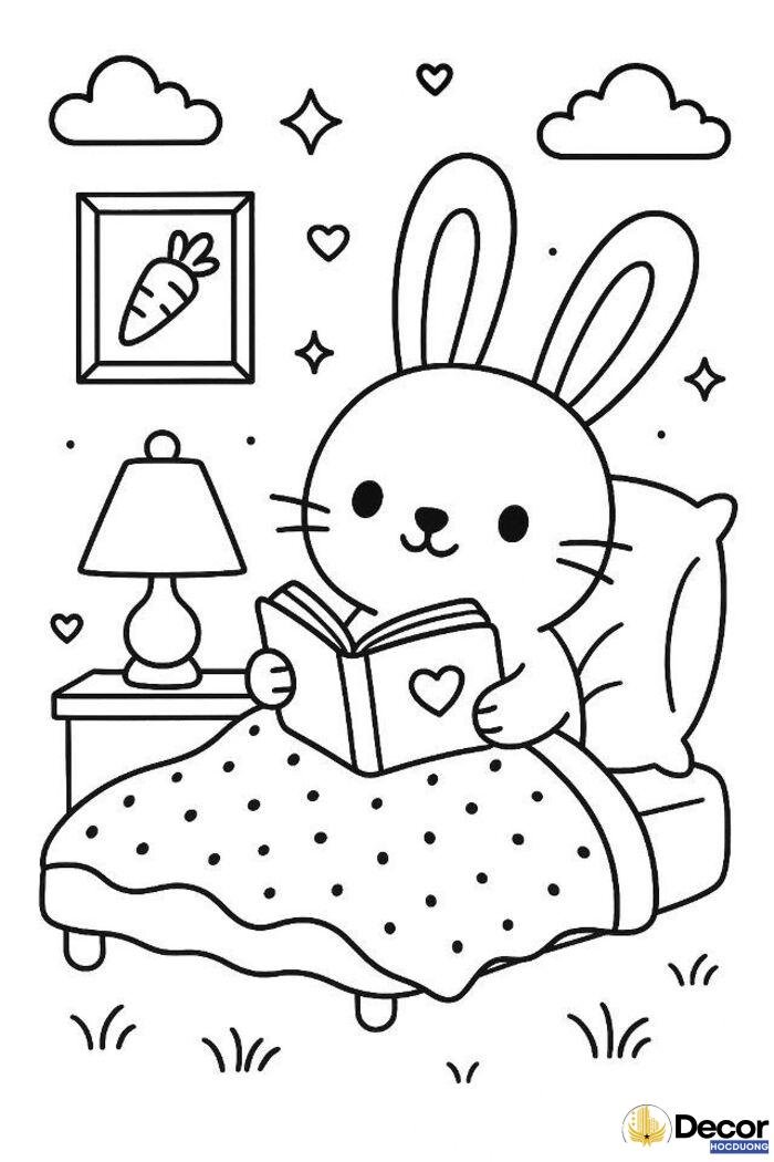 tranh tô màu con thỏ đẹp nhất