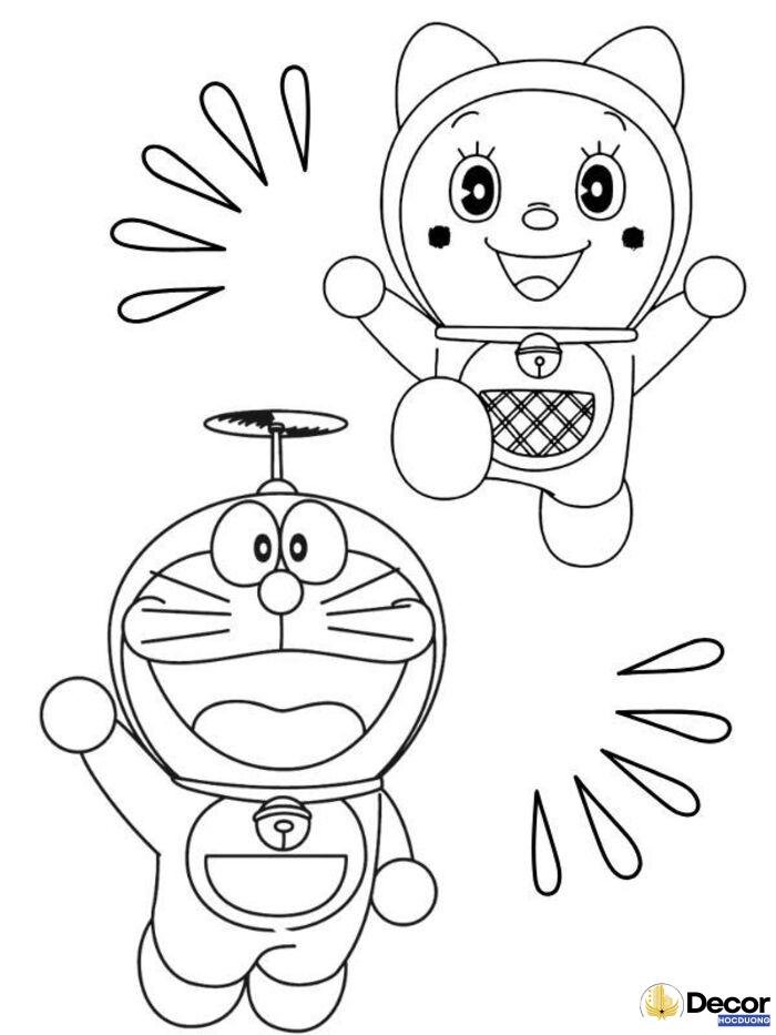 tranh tô màu doremon và nhưng người bạn