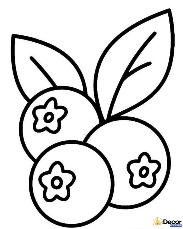 tranh tô màu hoa quả dễ thương
