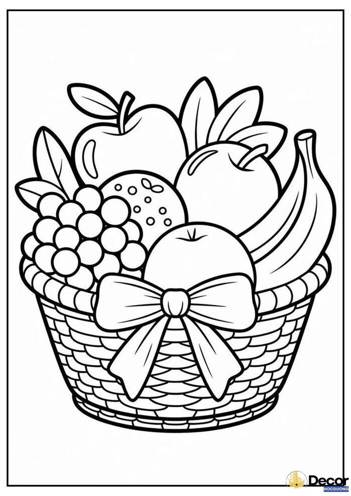 tranh tô màu hoa quả