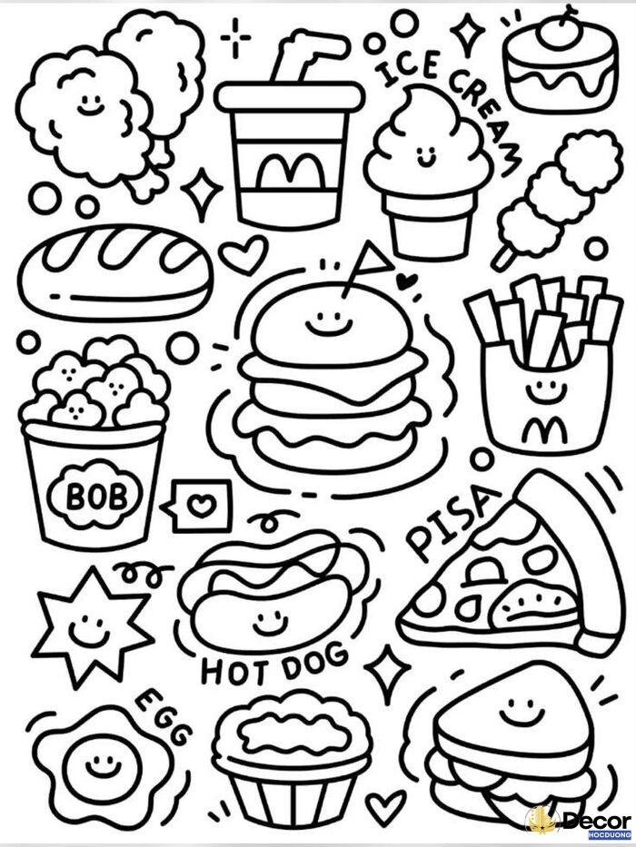 tranh tô màu hoạt hình cute