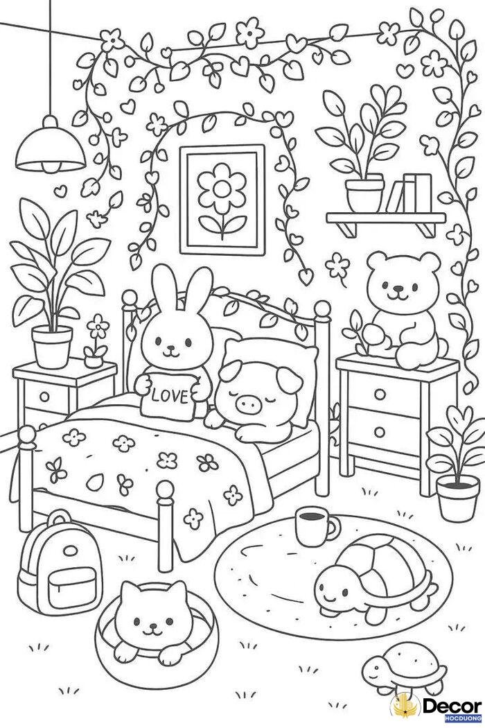 tranh tô màu hoạt hình ngộ nghĩnh