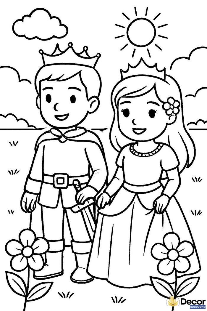 tranh tô màu hoạt hình vui vẻ