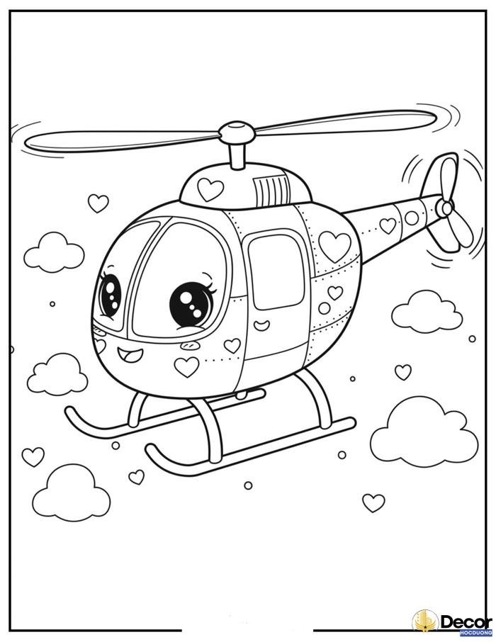 tranh tô màu máy bay đơn giản