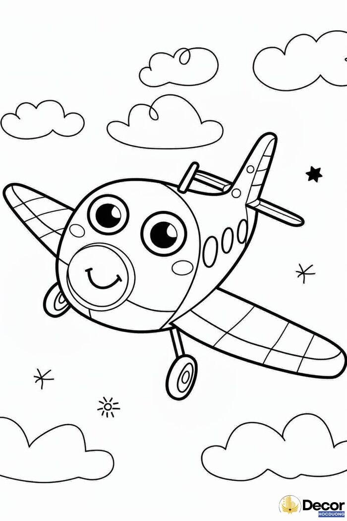 tranh tô màu máy bay nhiều kiểu
