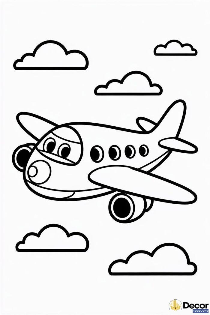 tranh tô màu máy bay sinh động