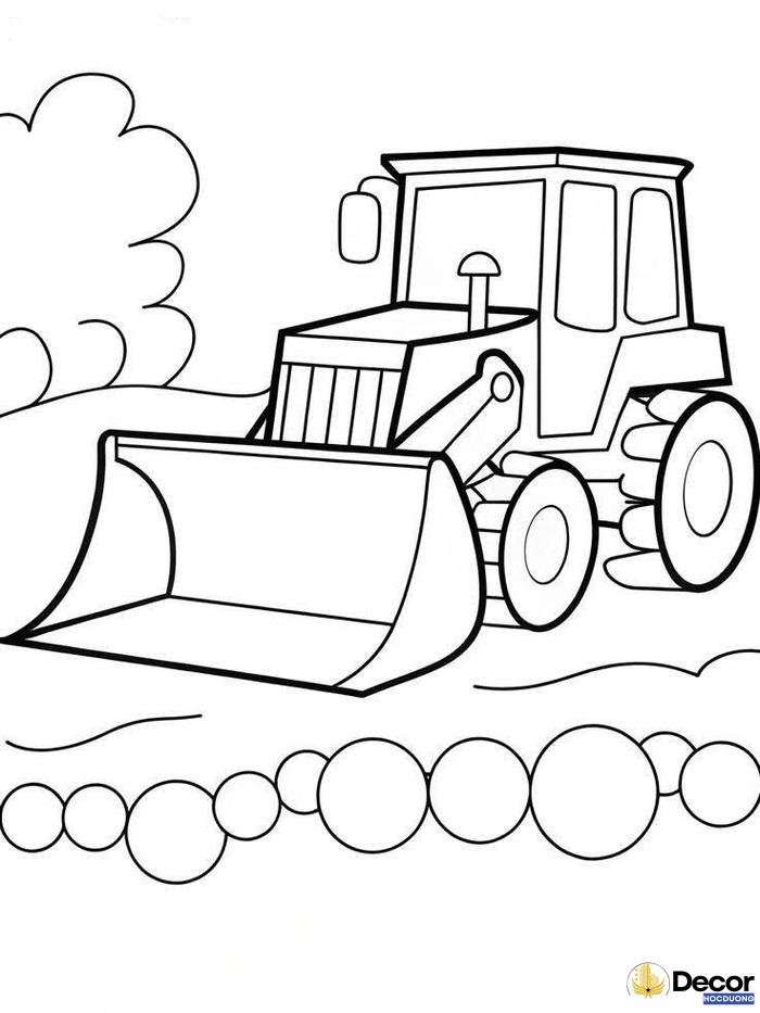 tranh tô màu máy xúc cho bé mầm non