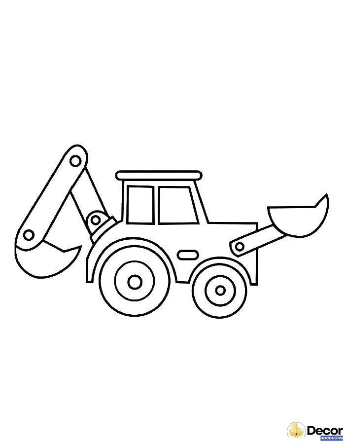 tranh tô màu máy xúc đồ chơi