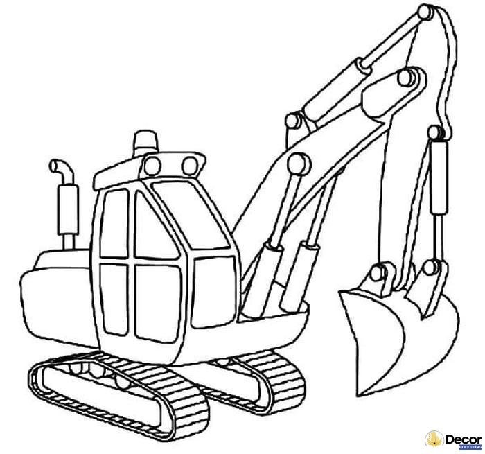 tranh tô màu máy xúc ngộ nghĩnh