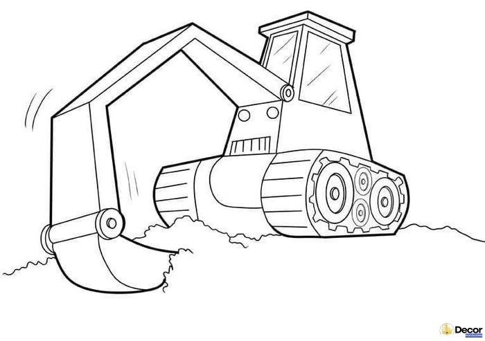 tranh tô màu máy xúc nổi bật