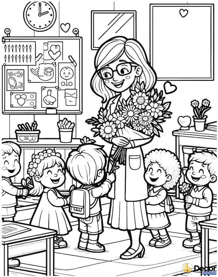 tranh tô màu ngày 20 11