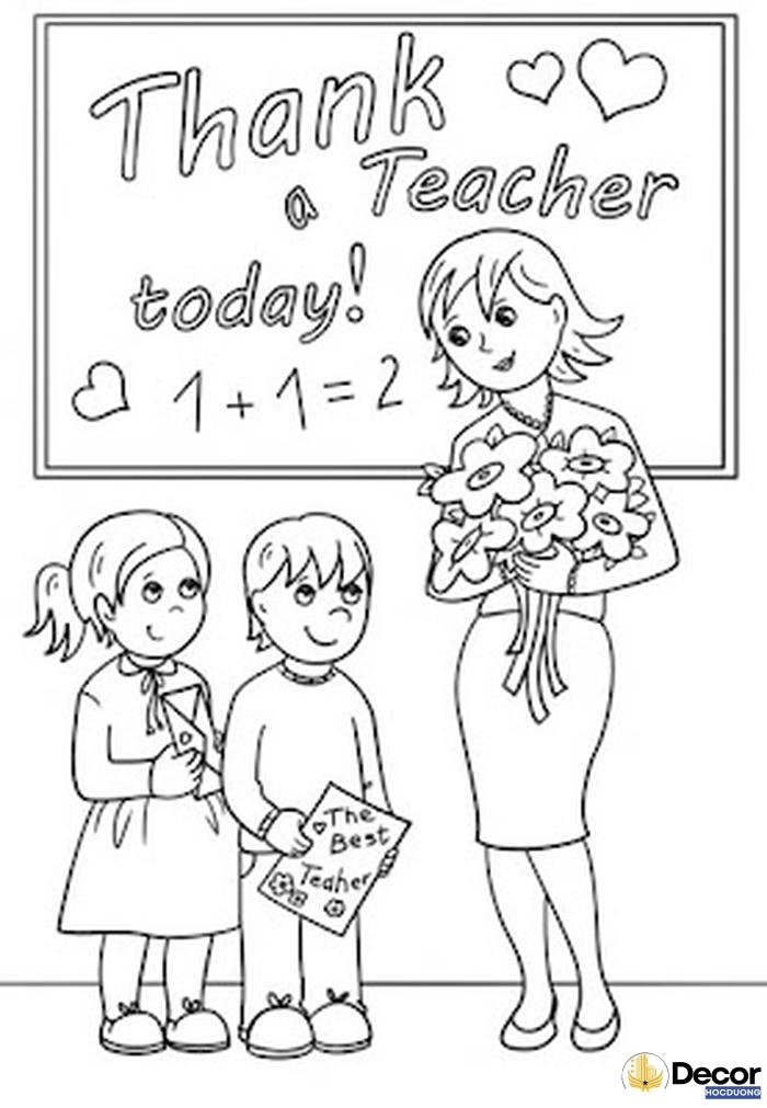 tranh tô màu ngày 20.11 thẩm mỹ