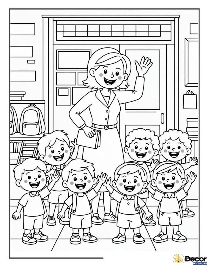 tranh tô màu ngày nhà giáo