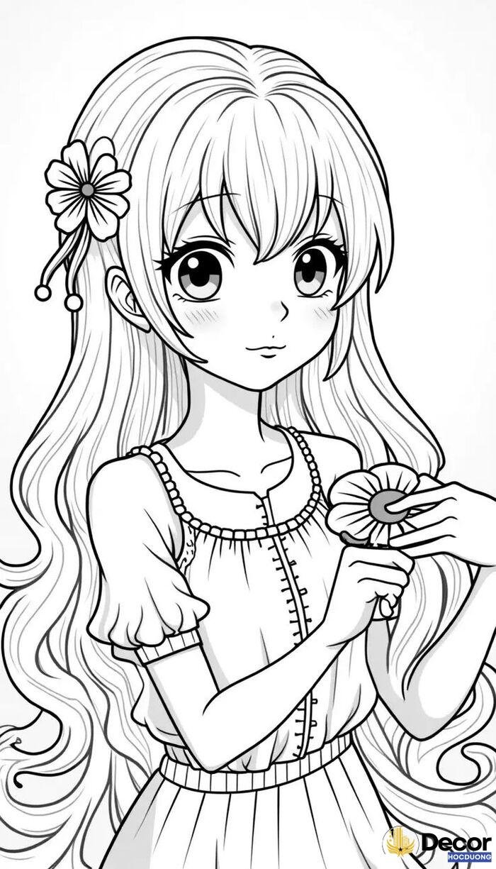 tranh tô màu nhân vật anime