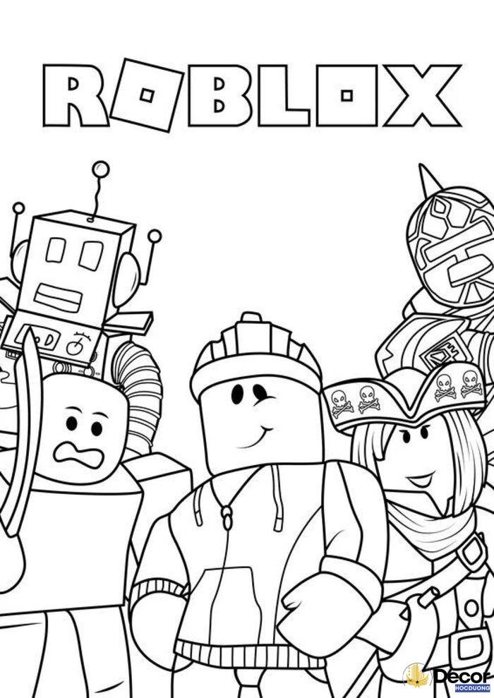 tranh tô màu nhân vật roblox đơn giản